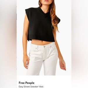 Free People Black V-Neck Sweater Vest